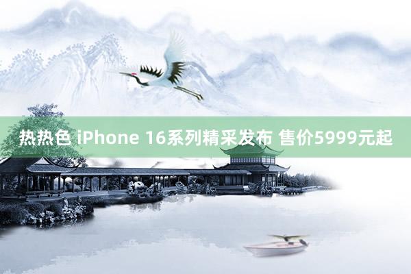 热热色 iPhone 16系列精采发布 售价5999元起