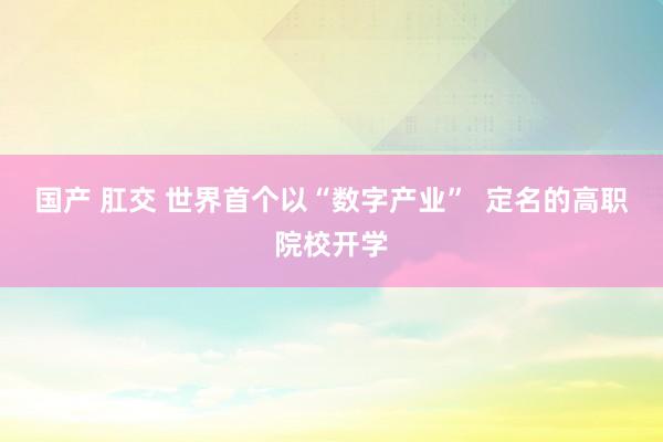 国产 肛交 世界首个以“数字产业”  定名的高职院校开学