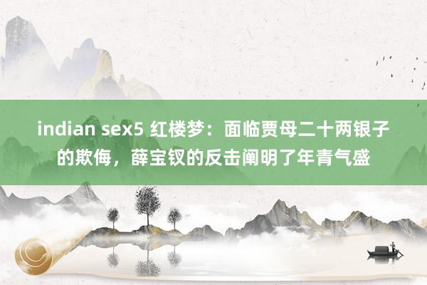 indian sex5 红楼梦：面临贾母二十两银子的欺侮，薛宝钗的反击阐明了年青气盛