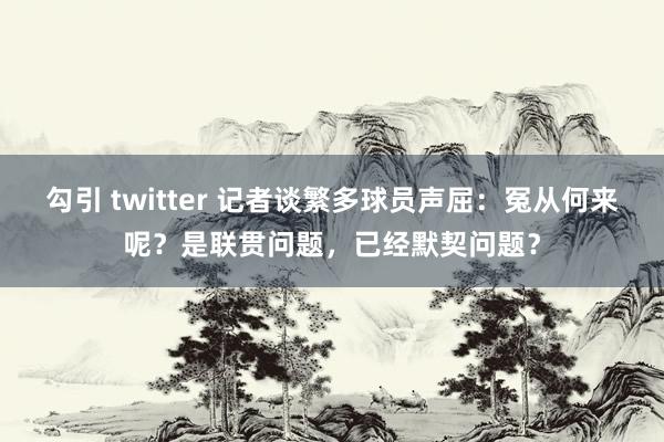 勾引 twitter 记者谈繁多球员声屈：冤从何来呢？是联贯问题，已经默契问题？