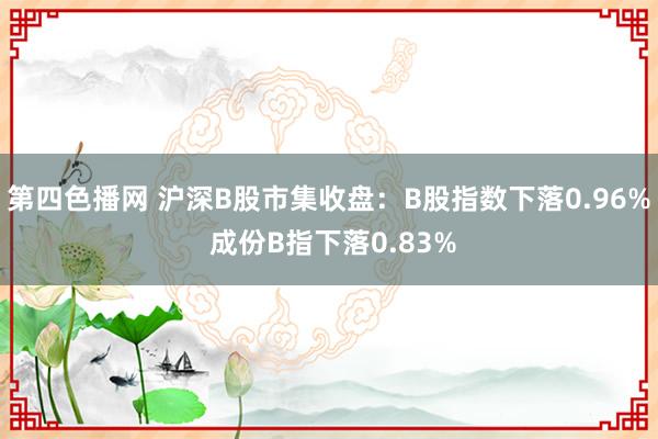 第四色播网 沪深B股市集收盘：B股指数下落0.96% 成份B指下落0.83%