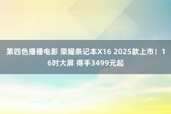 第四色播播电影 荣耀条记本X16 2025款上市！16吋大屏 得手3499元起