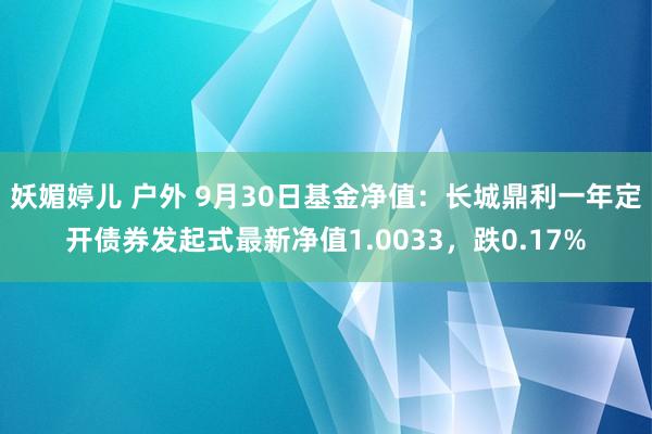 妖媚婷儿 户外 9月30日基金净值：长城鼎利一年定开债券发起式最新净值1.0033，跌0.17%