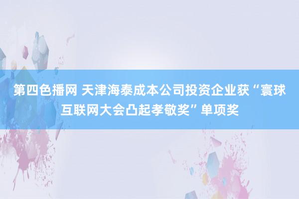 第四色播网 天津海泰成本公司投资企业获“寰球互联网大会凸起孝敬奖”单项奖