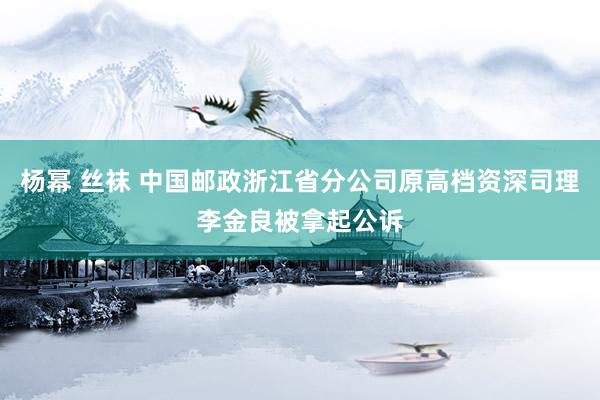 杨幂 丝袜 中国邮政浙江省分公司原高档资深司理李金良被拿起公诉