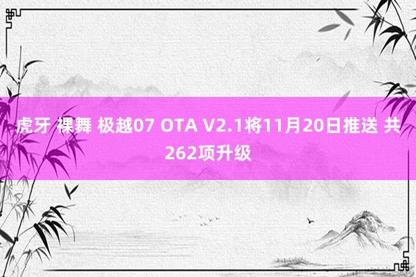 虎牙 裸舞 极越07 OTA V2.1将11月20日推送 共262项升级