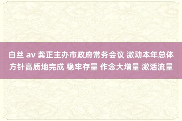 白丝 av 龚正主办市政府常务会议 激动本年总体方针高质地完成 稳牢存量 作念大增量 激活流量