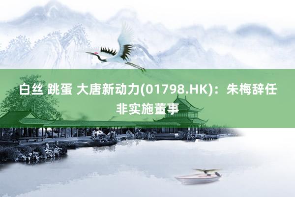 白丝 跳蛋 大唐新动力(01798.HK)：朱梅辞任非实施董事