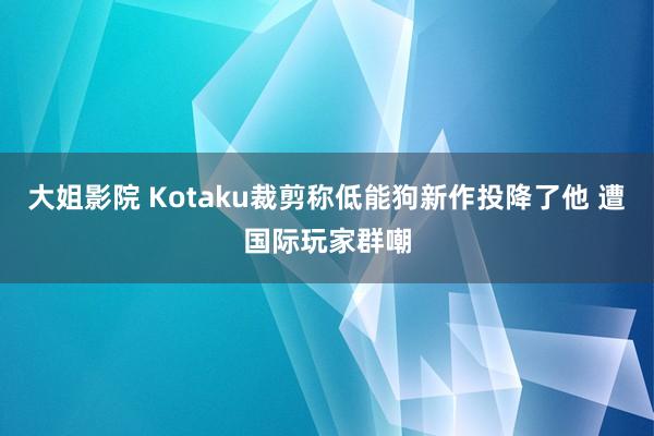 大姐影院 Kotaku裁剪称低能狗新作投降了他 遭国际玩家群嘲