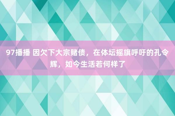 97播播 因欠下大宗赌债，在体坛摇旗呼吁的孔令辉，如今生活若何样了