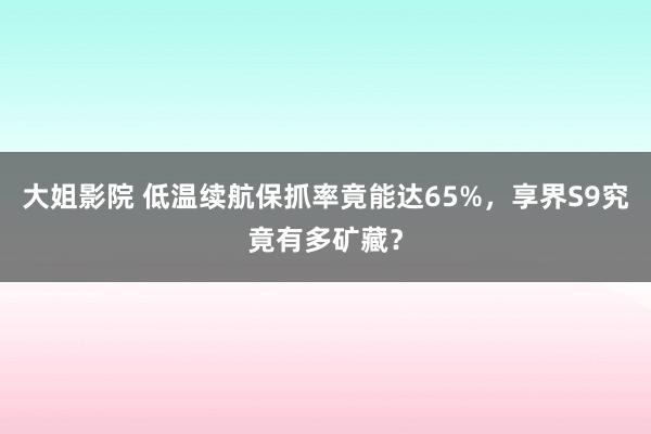 大姐影院 低温续航保抓率竟能达65%，享界S9究竟有多矿藏？