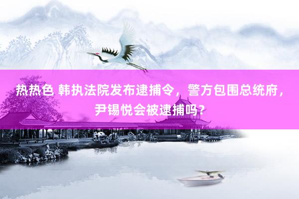 热热色 韩执法院发布逮捕令，警方包围总统府，尹锡悦会被逮捕吗？